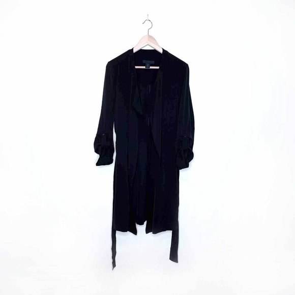 maison cinqcent stretch crepe waterfall trench jacket - size medium - Picture 2 of 10